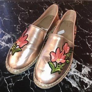Rose Gold Embellished Espadrilles